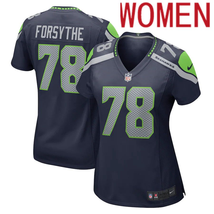 Women Seattle Seahawks #78 Stone Forsythe Nike College Navy Game NFL Jersey